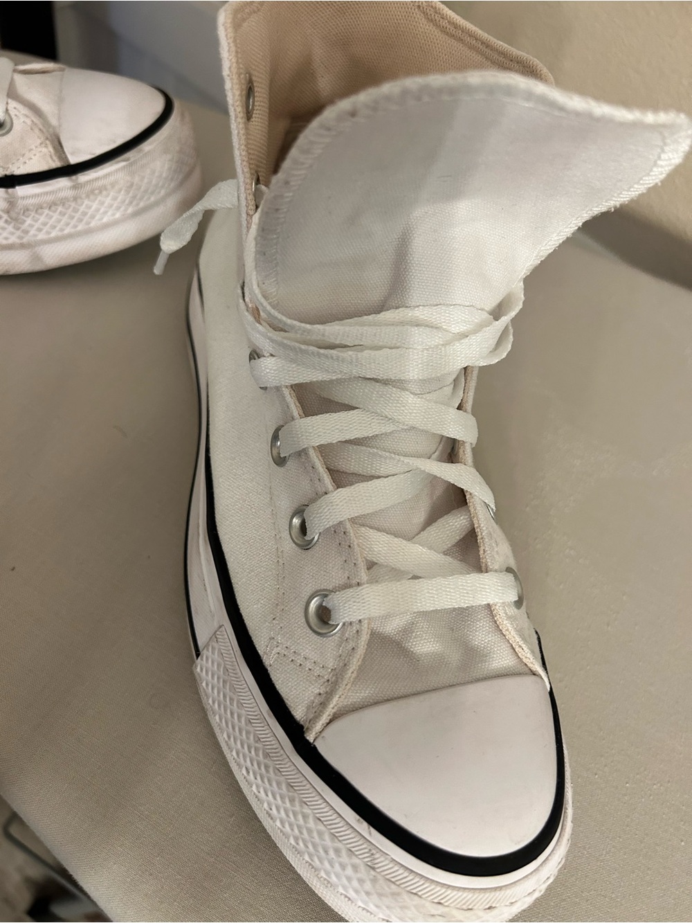 Converse White High Top Chuck Taylor All Star Sneakers - Picture 8 of 11